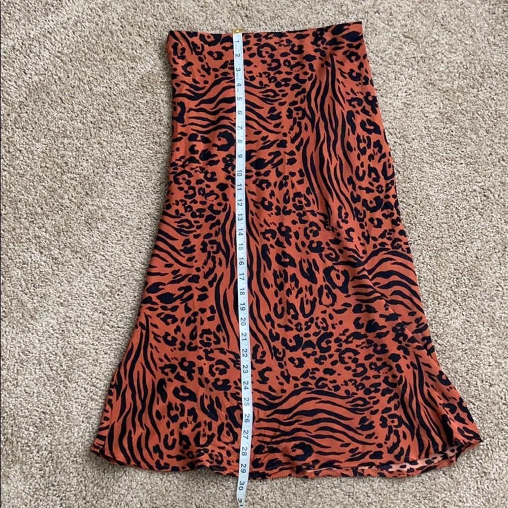Animal print midi skirt